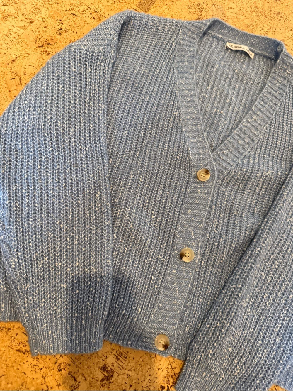 Soft Sky Blue V-Neck Button Cardigan Sweater - Picture 2 of 7